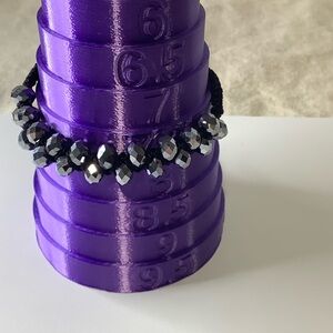 Black and Silver cha cha Beaded Bracelet